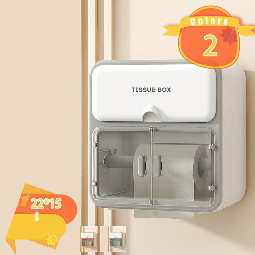 トイレットペーパーホルダー 壁掛け 収納棚 家庭用 多機能 日用品 便利グッズ 壁掛け ティッシュケース 浴室 トイレットペーパー 穴かけ不要 防水 ホテル トイレ ロール紙ケース 大容量 棚付き サニタリー雑貨 おしゃれ fascimo