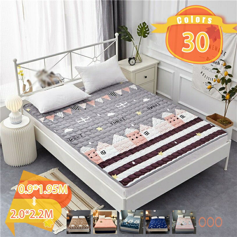 1000円OFFクーポン 綿敷きパッド セミシングル ファミリー 春・夏・秋・冬 湿気取り 肌に優しいコットン100% パッド ゴムバンド付き すべり止め 幾何学模様 かわいい おしゃれ 汎用 ウォッシャブル 肌触りよい べっどぱっど 除湿シート 柄 冷房対策 fascimo