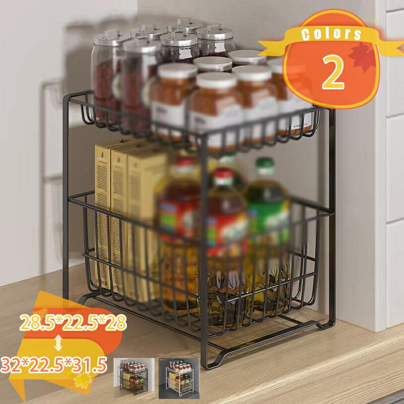 1000円OFFクーポン キッチンラック収納 シンク下 収納 キッチン 棚 調味料ラック 卓上ラック 棚 キッチン ラック 卓上 多機能収納 組み立て不要 調味料/果物/収納具/ 台所収納 大容量 収納ラック 洗面所 果物入れ キッチンラック fascimo|FASCIMO