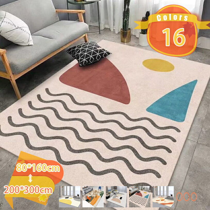 2000円OFFクーポン ラグ カーペット ラグマット インデアン風 洗える 抽象画 北欧 ダウンリンク 春 秋 おしゃれ シャギーラグ マット 長方形 120×160cm 洗えるラグ シンプル モダン 西海岸 モノトーン じゅうたん 敷物 ホットカーペット対応 部屋 fascimo