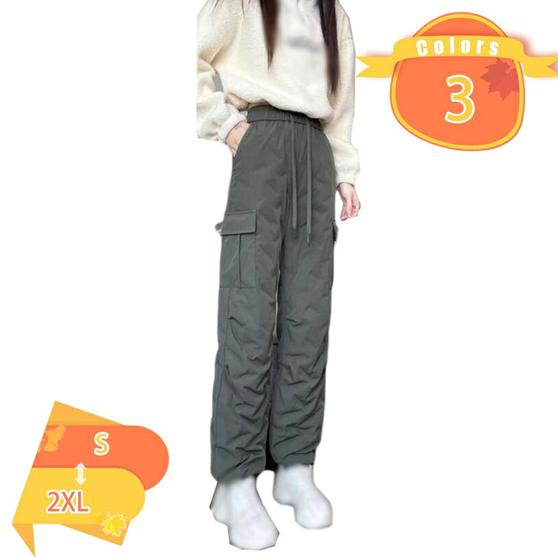 500円OFFクーポン カーゴパンツ レディース ボトムス ロング 暖パン ダウン入れ 防寒パンツ 美脚パンツ 美尻パンツ おしゃれ ゆったり 下半身 普段着 美脚 仕事着 あったかパンツ ストレートパンツ カジュアル ウィンター 冬 fascimo