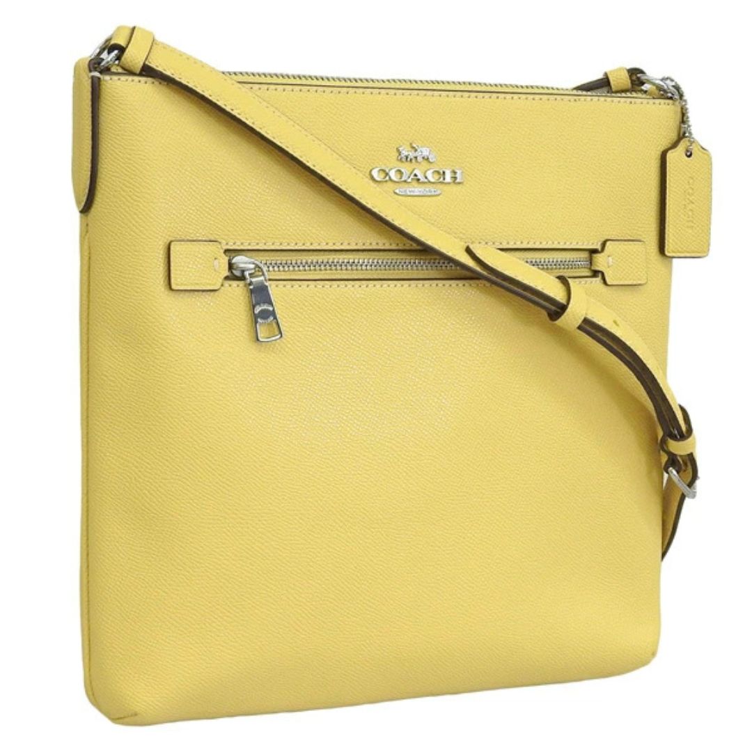 コーチ職 御徒面子 レディース ショルダーバッグ 逃げ道品 なめし革 黄色 LTH ROWAN FILE BAG C1556SVS9V COACH