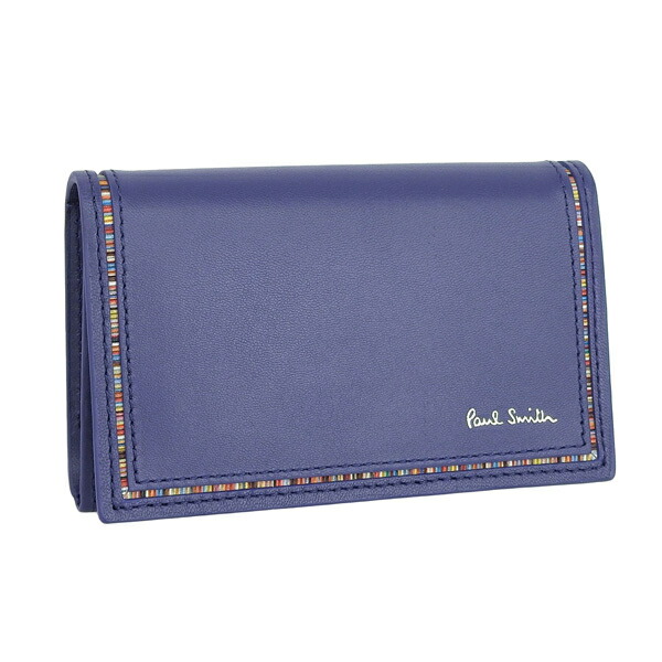 誕生日プレゼント ポールスミス 小物 メンズ アウトレット カードケース 名刺ケース レザー ブルー Bps7 Psmc0179 Paul Smith Fucoa Cl