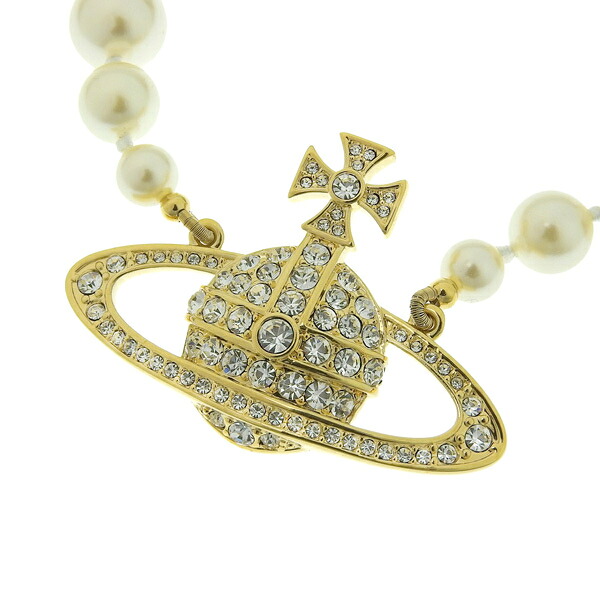 ヴィヴィアンウエストウッド ジュエリー レディース チョーカー ゴールド ONE ROW PEARL BAS RELIEF CHOKER 6301010602R202W2 VIVIENNE WESTWOOD｜RINRE （リンレ）