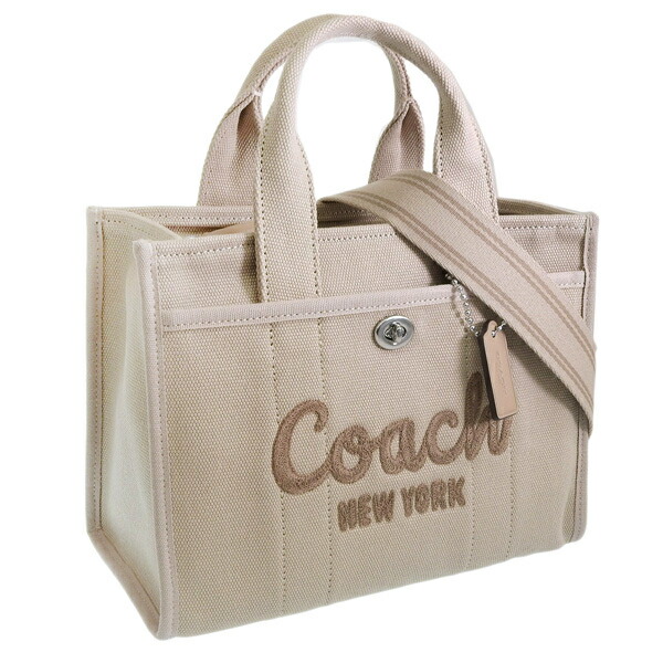 COACH コーチ トート ショルダー ホワイト×キャメル キャンバス 楽天