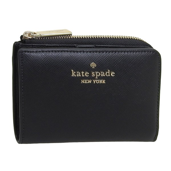 ケイトスペード 財布 レディース 二つ折り財布 アウトレット レザー ブラック madison sm lzip wal KH615-001 KATE SPADE
