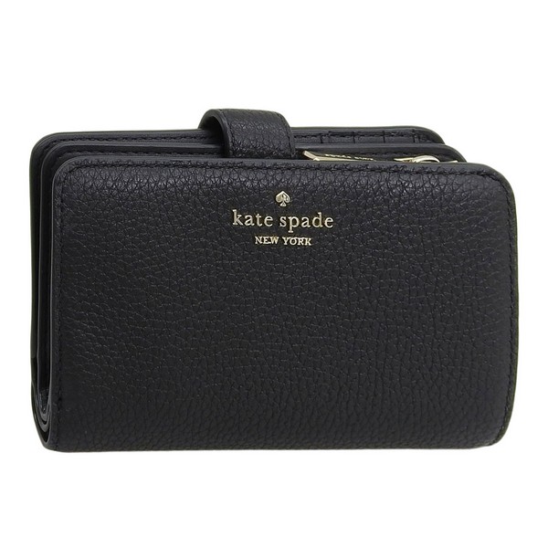 ケイトスペード 財布 レディース 二つ折り財布 アウトレット レザー ブラック LENA MEDIUM COMPACT BIFOLD WALLET KH787-001 KATE SPADE