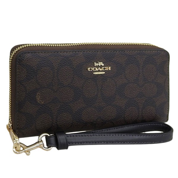 コーチ 財布 レディース 長財布 アウトレット品 ブラウン LZA WLT SIG CNVS CW778IMXAQ COACH