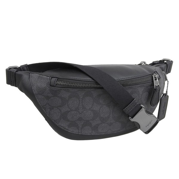 COACH ボディバッグ ブラック/グレー COACH コーチ ボディバッグCOACH シグネチャー レーサー パック