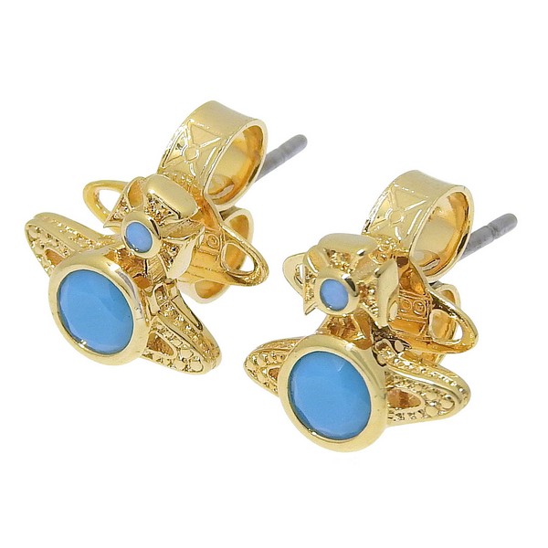 ヴィヴィアンウエストウッド アクセサリー レディース ピアス ゴールド×ブルー LONDON ORB EARRING 6201022002R702 VIVIENNE WESTWOOD