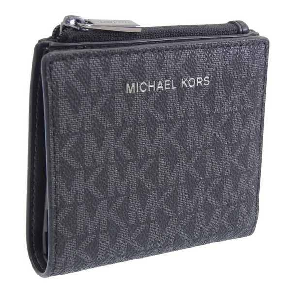 マイケルコース 財布 メンズ 二つ折り財布 アウトレット コーティング キャンバス ブラック COOPER SQUARE ZIP WALLET 36S5LCOE8B-BLACK MICHAEL KORS