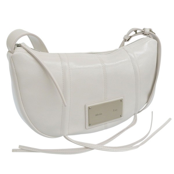 マーティンキム 御徒面子 レディース ショルダーバッグ 白いこと HALF SHIRRING RIBBON ROUND BAG MK2500BG002VIV Matin Kim