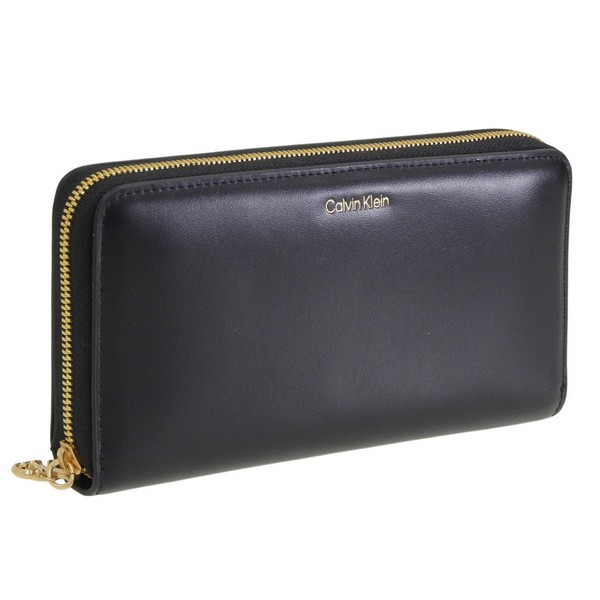 カルバンクライン 財布 メンズ レディース 長財布 レザー ブラック CK LARGE ZIP AROUND LV04F1093G-BLACK CALVIN KLEIN