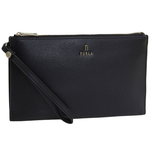 フルラ 小物 レディース ポーチ アウトレット レザー ブラック CAMELIA S ENVELOPE CASE VITTELLO ARES WE00451ARE000O6000 FURLA