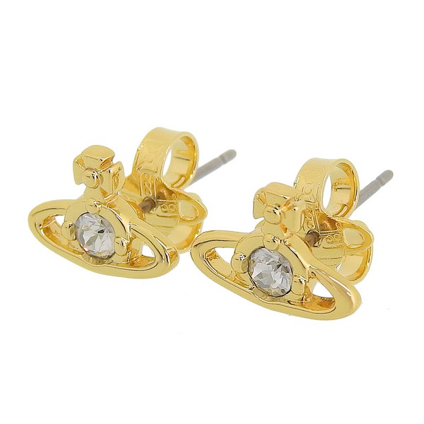 ヴィヴィアンウエストウッド アクセサリー レディース ピアス ゴールドカラー NANO SOLITAIRE EARRINGS 6201003702R944 VIVIENNE WESTWOOD｜RINRE （リンレ）