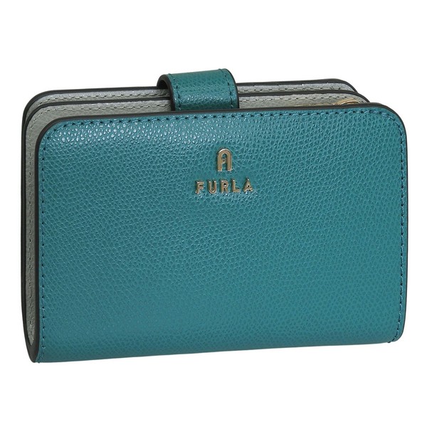 フルラ 財布 レディース 二つ折り財布 アウトレット レザー グリーン×グレー CAMELIA M COMPACT WALLET WP00314ARE0004505S FURLA