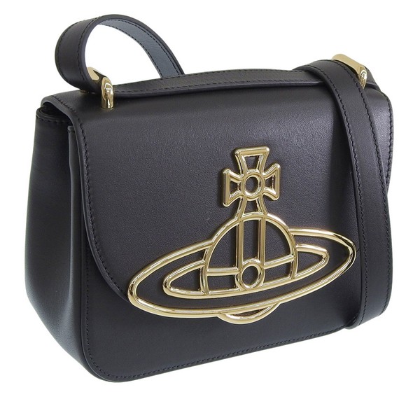 ヴィヴィアンウエストウッド バッグ レディース ショルダーバッグ レザー ブラック LINDA CROSSBODY 43040069L001QN401 VIVIENNE WESTWOOD|RINRE (リンレ)