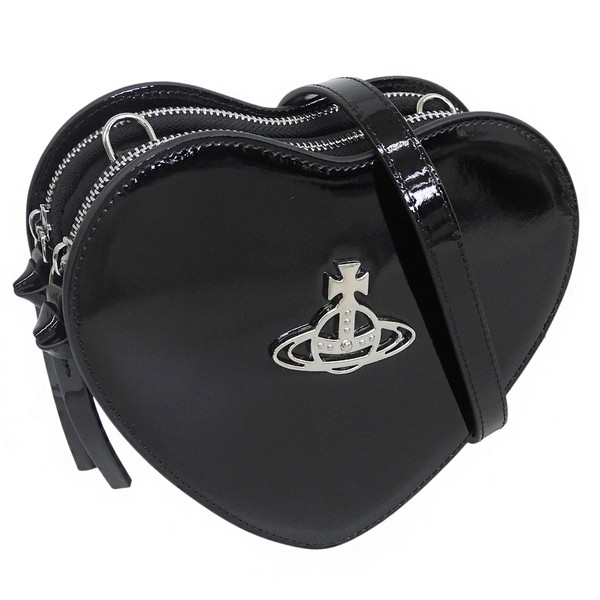 ヴィヴィアンウエストウッド バッグ レディース ショルダーバッグ レザー ブラック LOUISE HEART CROSSBODY 4304006MUL001ON403 VIVIENNE WESTWOOD｜RINRE （リンレ）