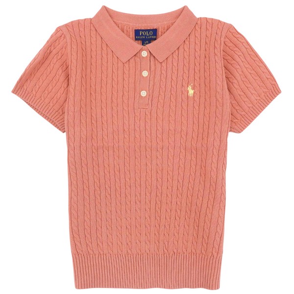 ラルフローレン 衣類 【USガールズサイズ】 半袖ニット L 12-14 コットン ピンク C YRK HRBR 313935002503LPK RALPH LAUREN｜RINRE （リンレ）