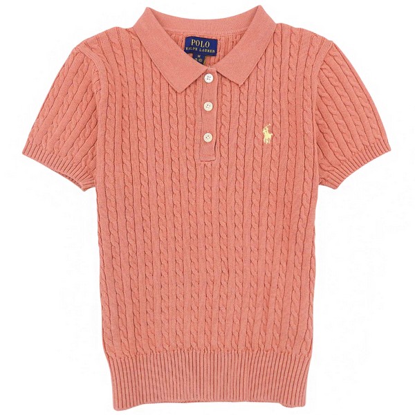 ラルフローレン 衣類 【USガールズサイズ】 半袖ニット M 8-10 コットン ピンク C YRK HRBR 313935002503MPK RALPH LAUREN｜RINRE （リンレ）