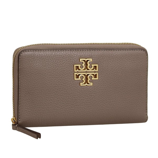 トリーバーチ 札入れ レディース 長札入れ なめし革 グレーシュー BRITTEN ZIP CONTINENTAL 141004-034 TORY BURCH
