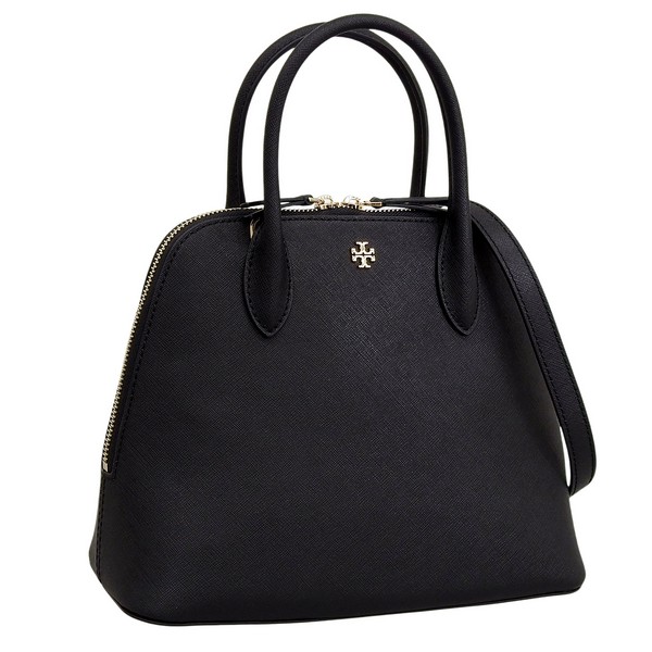 トリーバーチ 御徒面子 レディース 2WAY ハンドバック ショルダーバッグ なめし革 黒いこと EMERSON LARGE DOME SATCHEL 157731-001 TORY BURCH