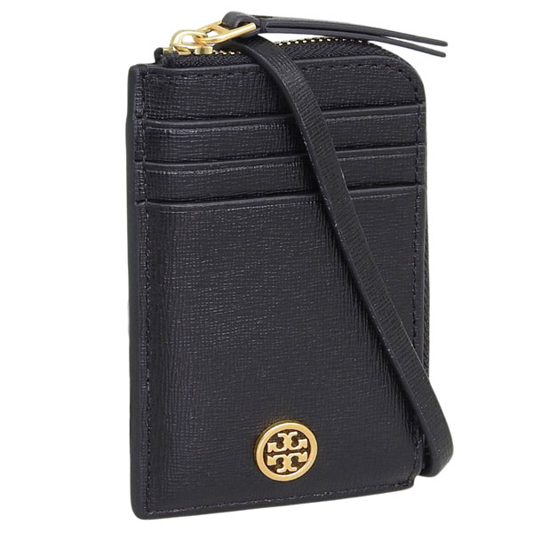 トリーバーチ 小物 レディース カードケース レザー ブラック ROBINSON LANYARD 143239-001 TORY BURCH|RINRE (リンレ)