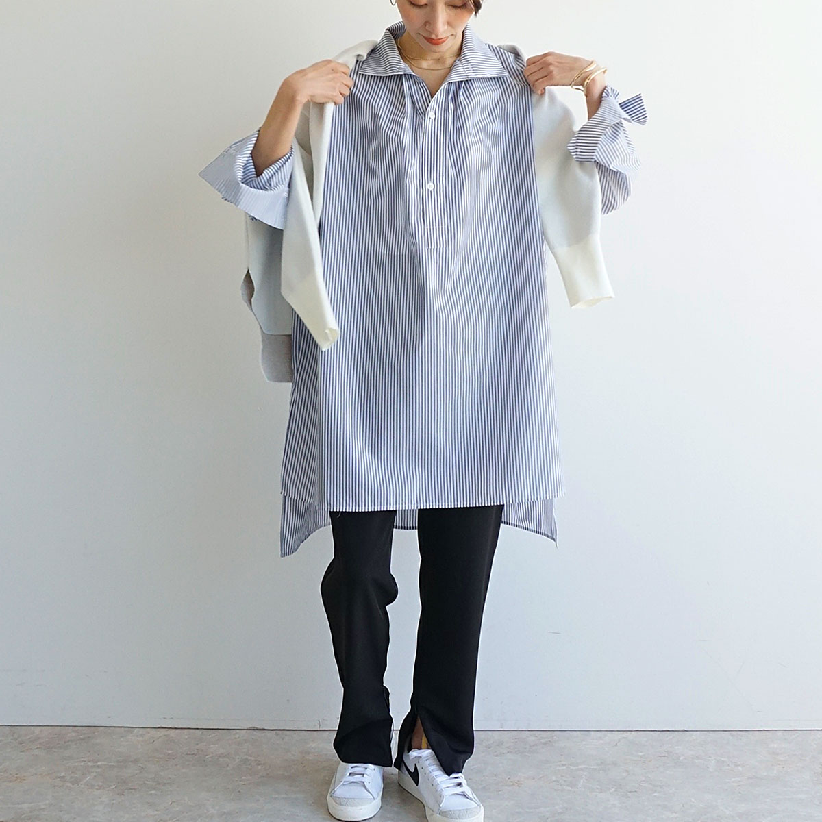 ヘンリーネックチュニックシャツ」FASHFREN チュニック シャツ ヘンリーネックチュニックシャツ」FASHFREN チュニック シャツ