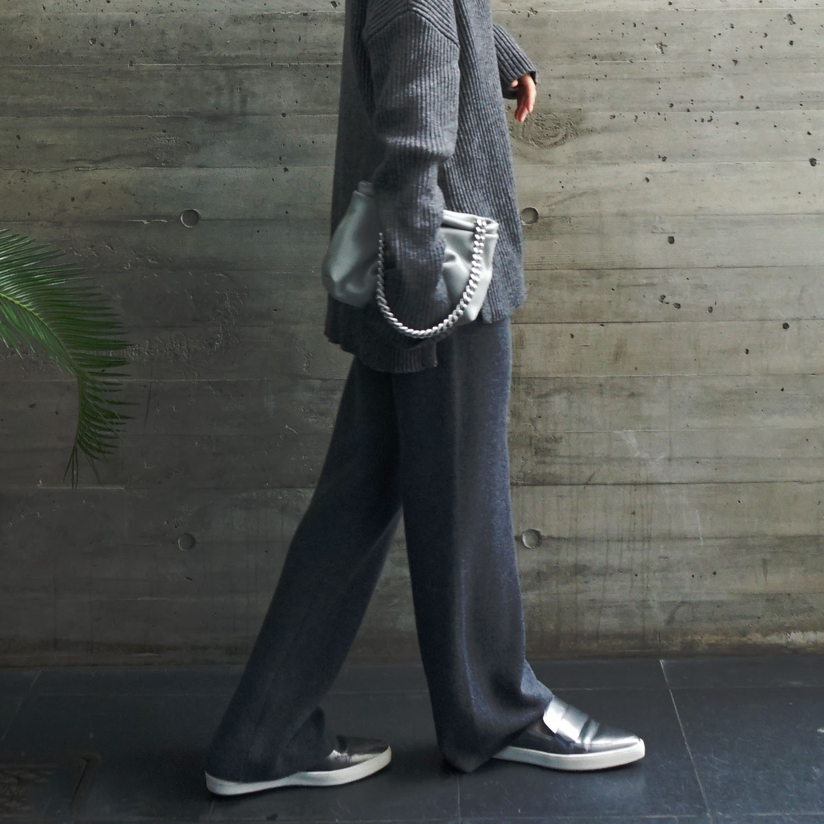 楽天市場】ジョガーパンツシルエットニットパンツ FASHFREN