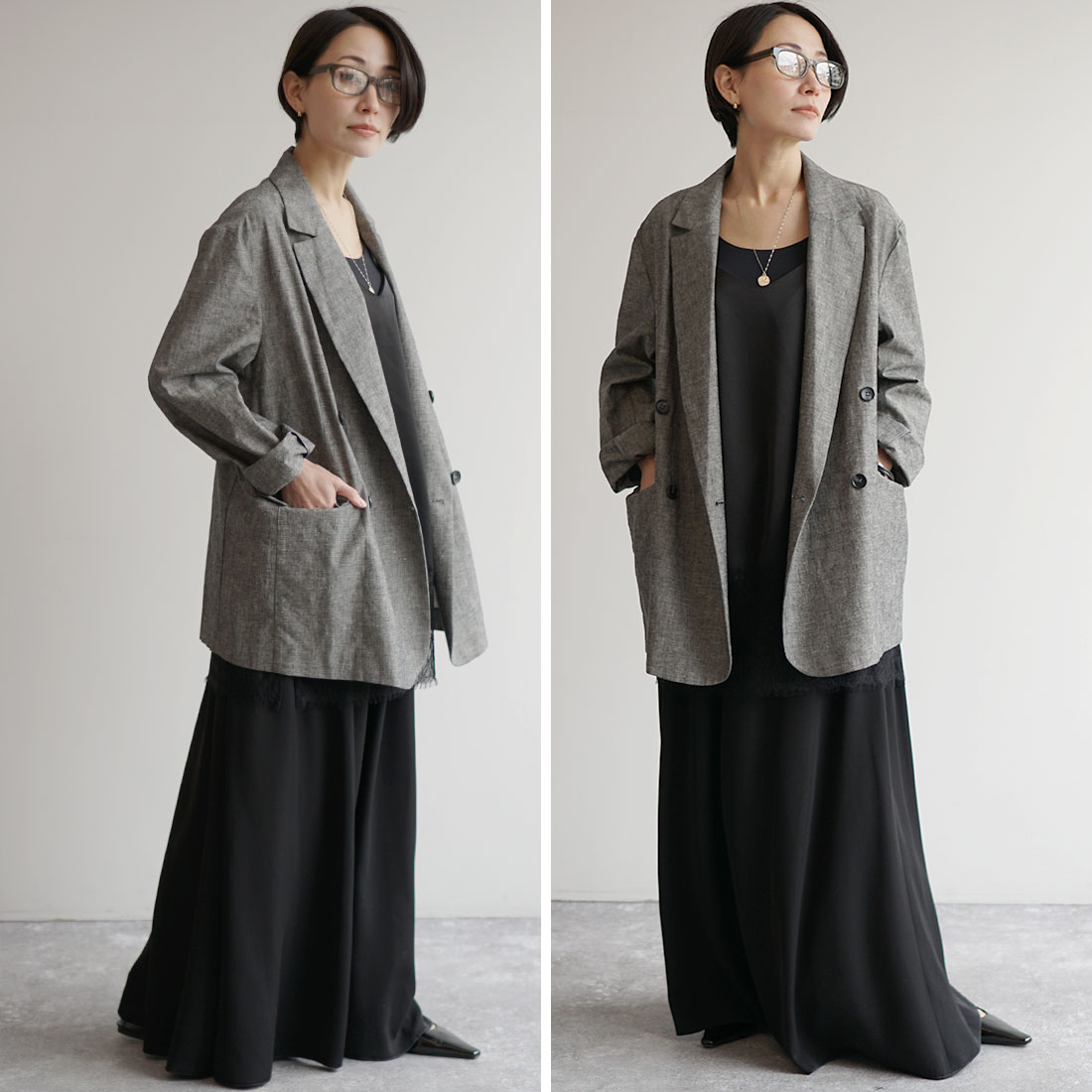 麻混ライトジャケット 再入荷