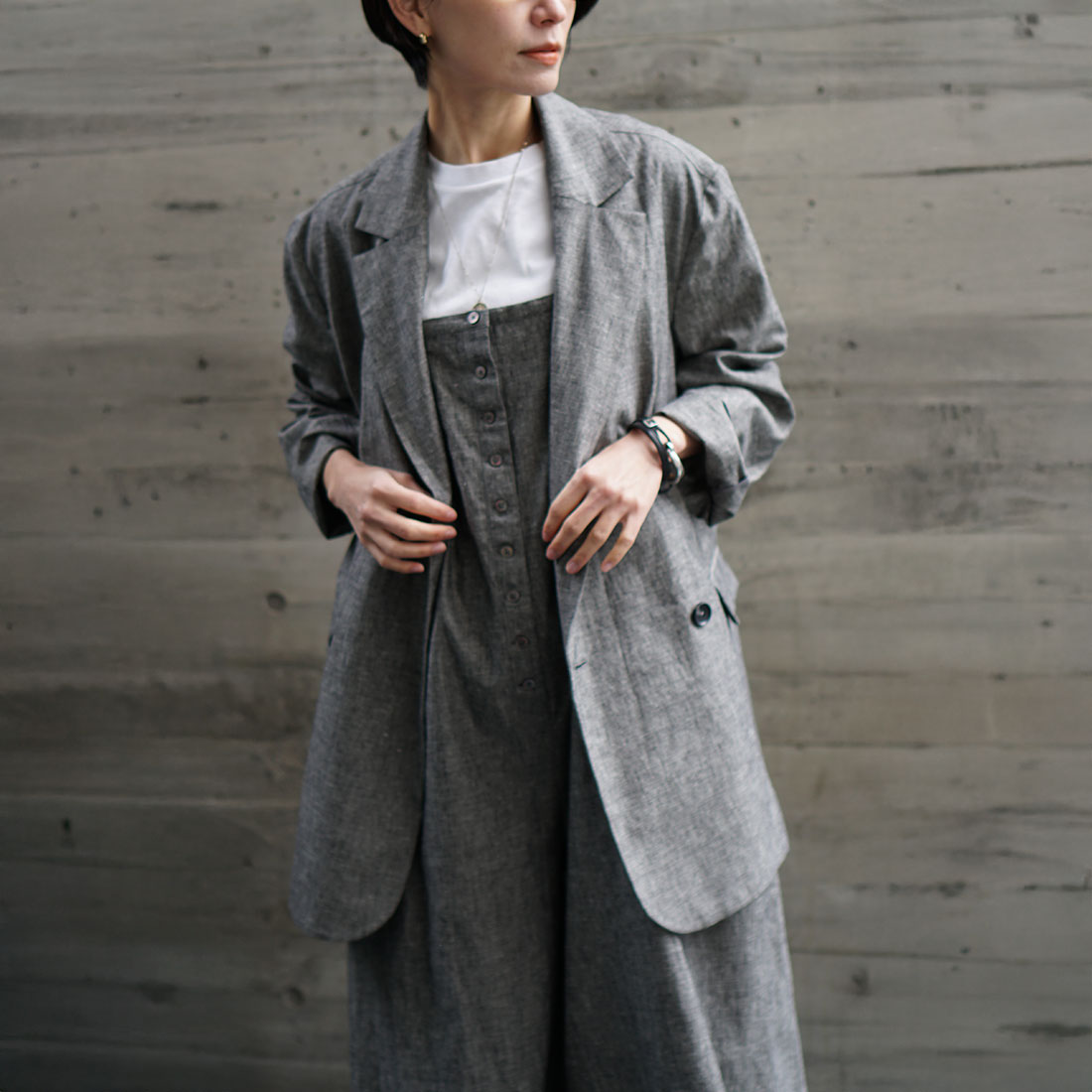 麻混ライトジャケット 再入荷
