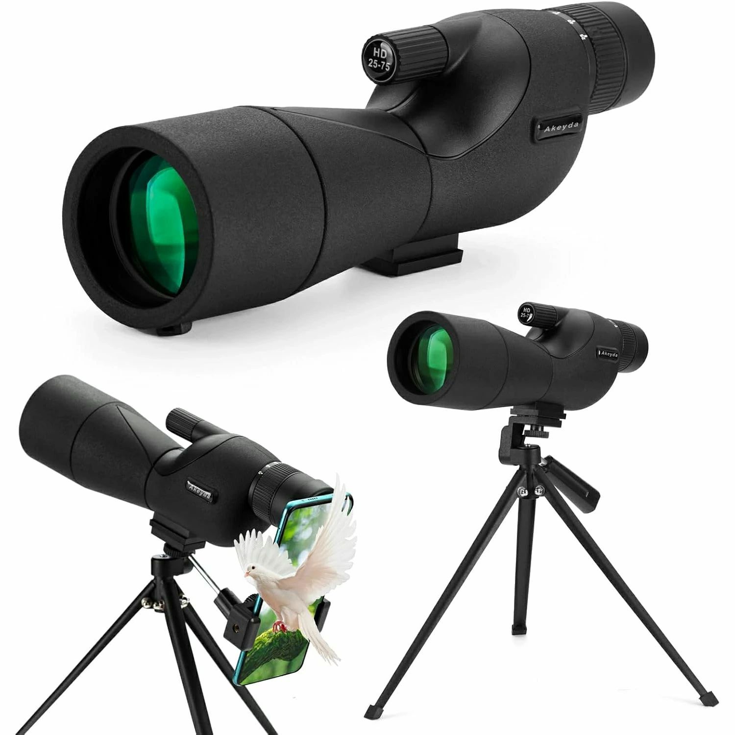 アーチェリー (25-75x60mm) 野鳥観察 バードウォ 星雲 スポッティングスコープ スマホ 星空観察 望遠鏡 望遠スコープ