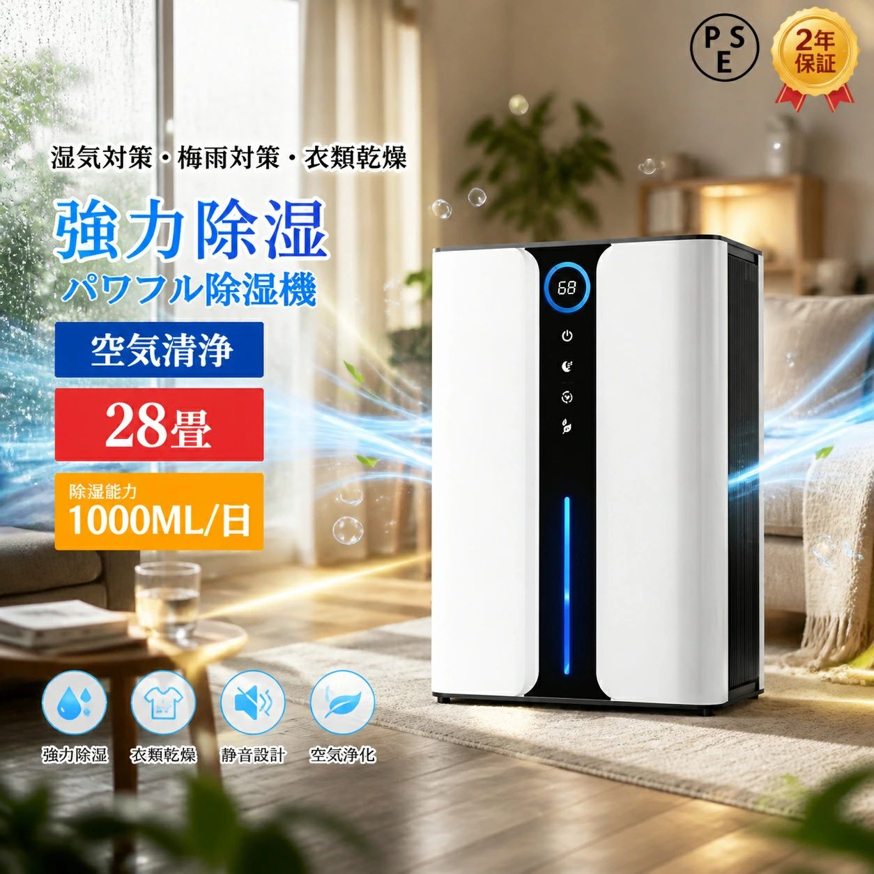 プレゼント 省エネ 空気清浄 結露対策 28畳 軽量 衣類乾燥 パワフル除湿機 ★ 家庭用 大容量除湿器 除菌 コンプレッサー式|ファッションファッション
