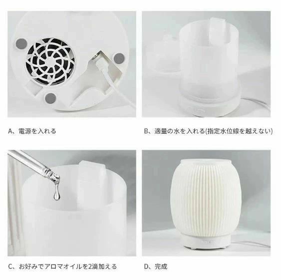 小型 大静電容量 パウダーコンパクト 省エネ 今めかしい 空焚き押しとどめる 加湿器 LED点火装置 卓上 静音 超音波式空焼き押しとどめる