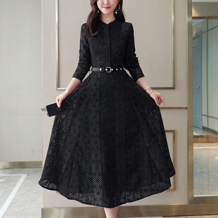 人気特価激安 パーティドレス セレブファッション フレアワンピース 長袖 総レース 女性らしさを強調する繊細なレース 体型カバー 他と被らない 大人エレガント 着痩 大きいサイズあり 結婚式 披露宴 パーティードレス 謝恩会 上品 海外最新 Metacorpuspilates Com Br