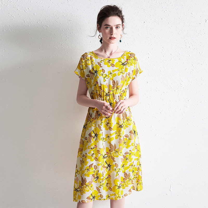 宅送 楽天市場 パーティドレス セレブファッション 100 シルク Aラインワンピース 夏新作 鮮やかカラーで明るく魅せる 体型カバー 他と被らない 大人エレガント 着痩 大きいサイズあり 結婚式 披露宴 パーティードレス 謝恩会 上品 優雅 お呼ばれ 送料無料