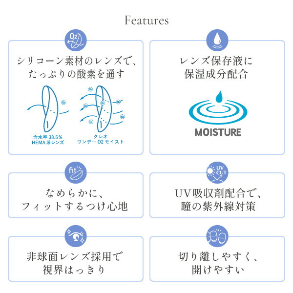 クレオワンデーO2モイスト 30枚6箱セット 1日使い捨て 1箱30枚入り コンタクトレンズ シリコーンハイドロゲル ワンデー 両眼3ヶ月分 川口春奈  ランキング2022 1箱30枚入り