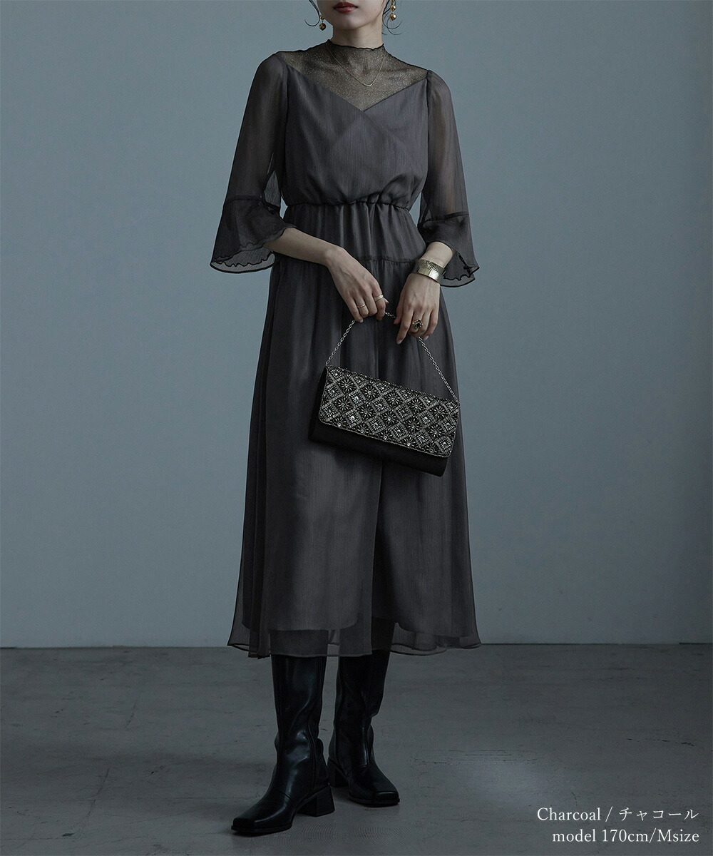 楽天市場 ラメチュールシフォンドレス ワンピース レディース カシュクール シフォンワンピース パーティードレス 楊柳 ワンピ ドレス オケージョン フォーマル 長袖 ロング ロングワンピ ロングドレス マキシ オケワンピ 結婚式 二次会 パーティー Sサイズ