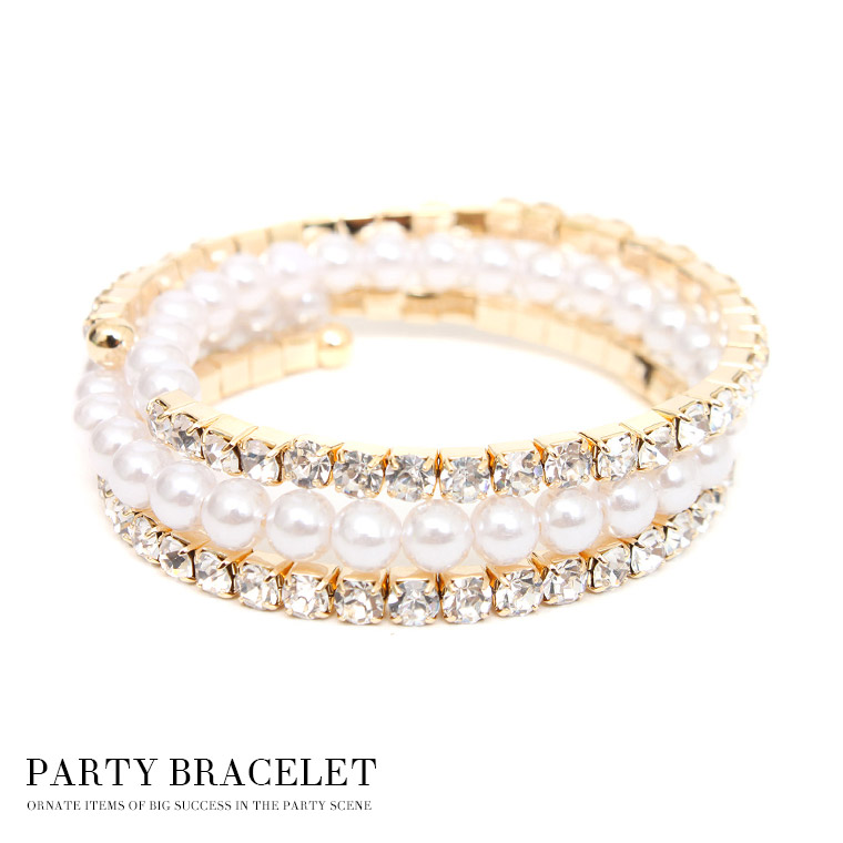 Fashionletter Bracelet Pearl Gold Las Wire Rhinestone Bracelet Pearl Gold Las Wire Rhinestone Breath Bangle Bracelets Accessory Jewelry Tasty Party Wedding Parties Invited Graduation Ceremony