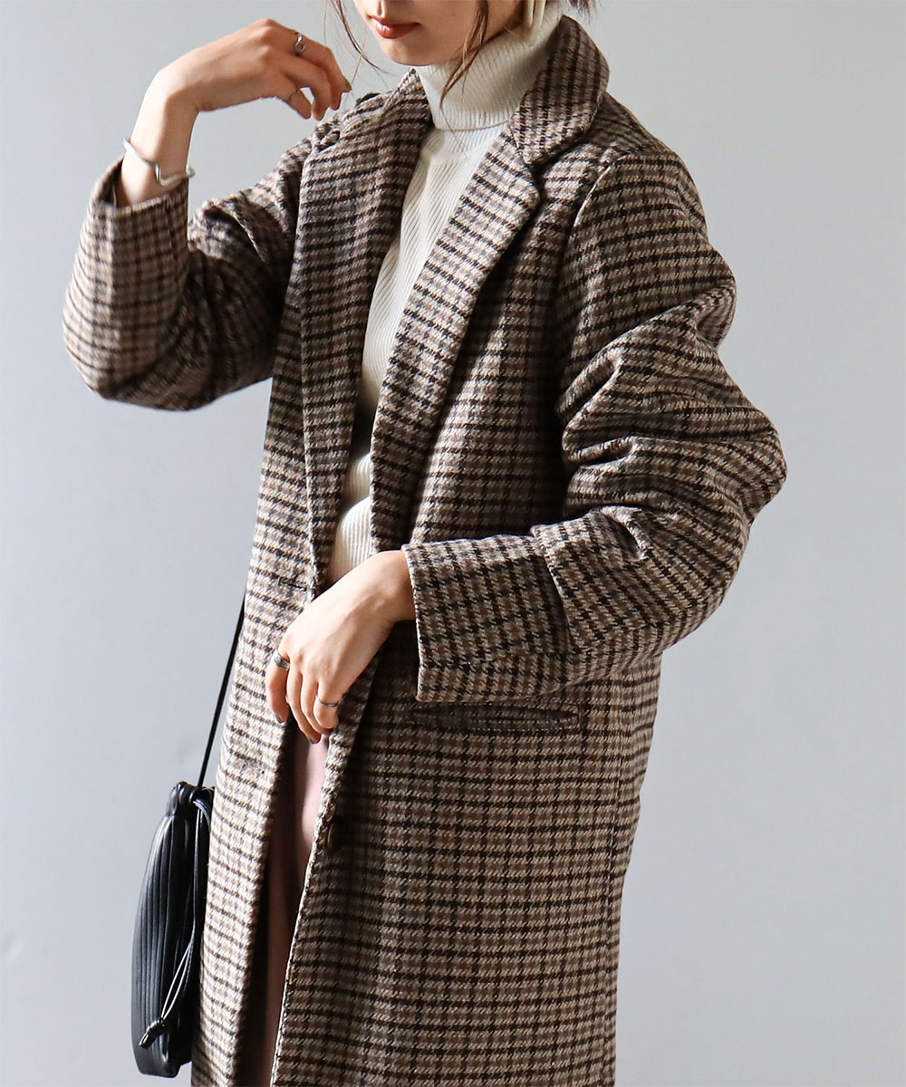 楽天市場 秋服 レディース チェスターコート ロング チェック柄コート 秋コート ロングコート ブリティッシュ コーデ ガンクラブチェック チェック柄 大人 英国風 冬コート 秋冬 アウター グレー ベージュ M L Fashionletter ファッションレター