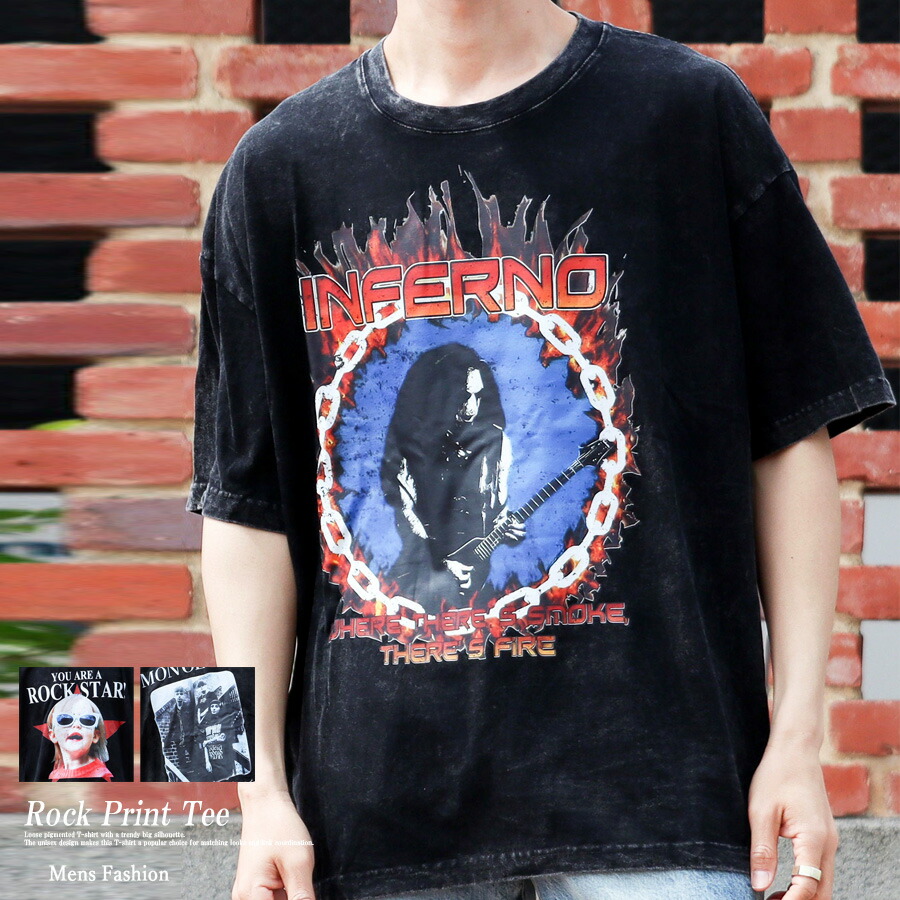 楽天市場】バンドTシャツ メンズ 半袖Tシャツ ロックTシャツ