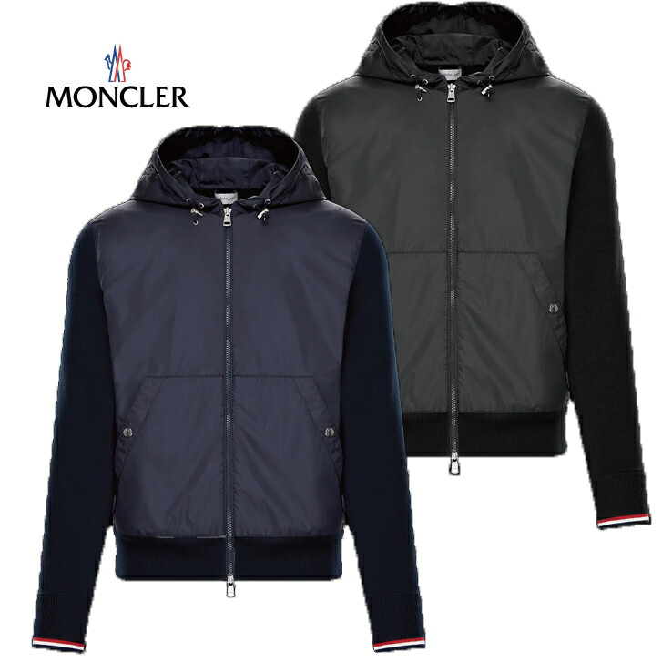 楽天市場 Moncler モンクレール 19年春夏 メンズ Strickjacke セータージャケット ネイビー ブラック ジャケット ブルゾン ダウン 高級 アウター Fashionplate