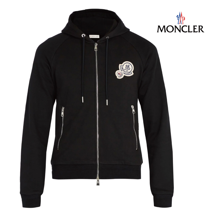 【楽天市場】MONCLER モンクレール Badge-applique hooded cotton sweatshirt ジャケット メンズ
