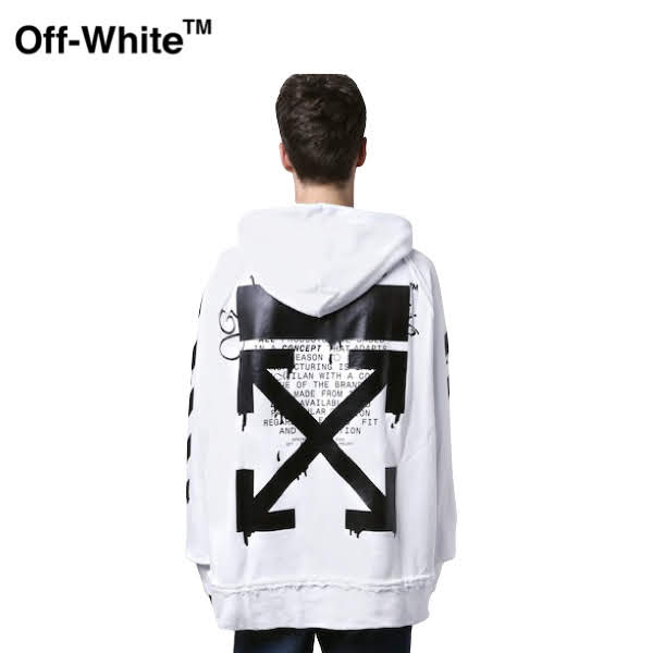 大特価放出！ Off-White Sweat Hoodie Black White Mens 2020SS オフ