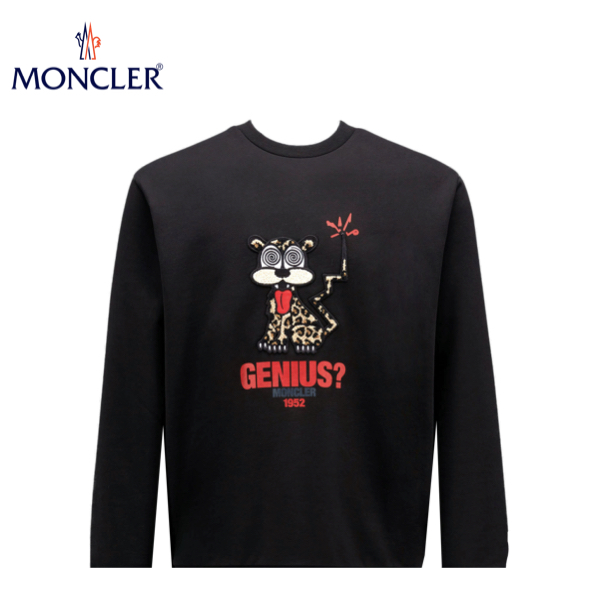 89％以上節約 MONCLER Ocelot Motif Sweatshirt Mens Black Top 2022AW