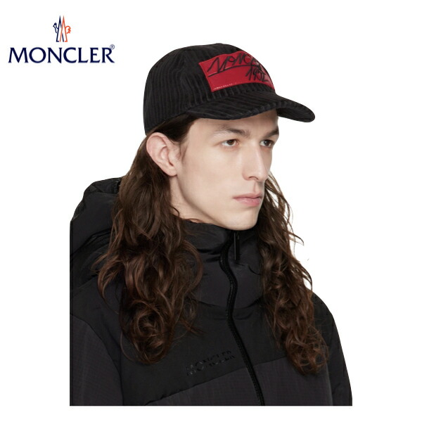 56%OFF!】 MONCLER GENIUS 2 Moncler 1952 Logo Cap Mens Black 2022AW