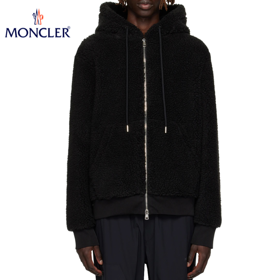 楽天市場】【2colors】MONCLER Fleece zip up hoodie Mens Cream,Black 