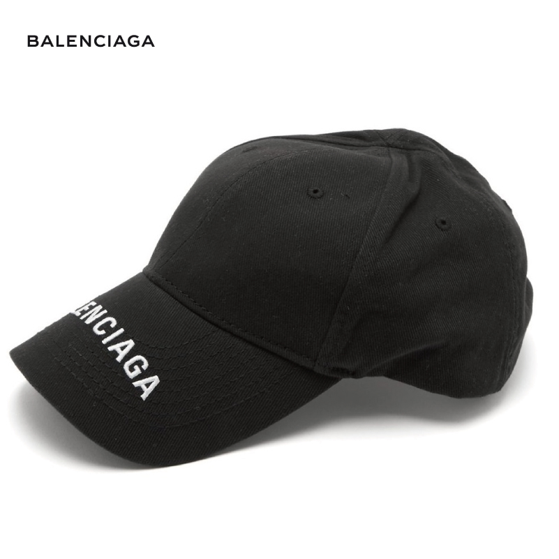 【楽天市場】BALENCIAGA バレンシアガ Logo-embroidered cotton cap ブラック：fashionplate