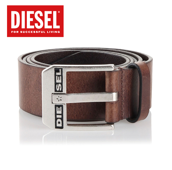 最高の品質 DIESEL Dark Brown Leather Belt BLUESTAR 2021SS