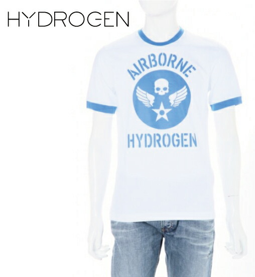 大感謝セール Hydrogen ハイドロゲン 15年春夏 ハイドロゲン 半袖tシャツ ロゴ スカル ホワイト ブルー Fashionplate 本物品質の Qchfoundation Ca